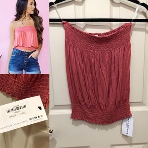 MIMI STRAPLESS CROP TOP > NANAMACS BOUTIQUE